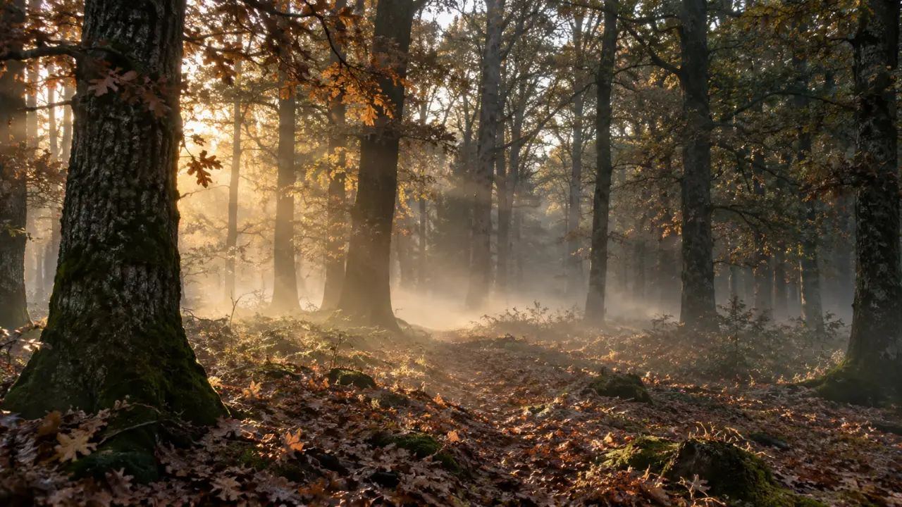 Forêt française à l'aube
