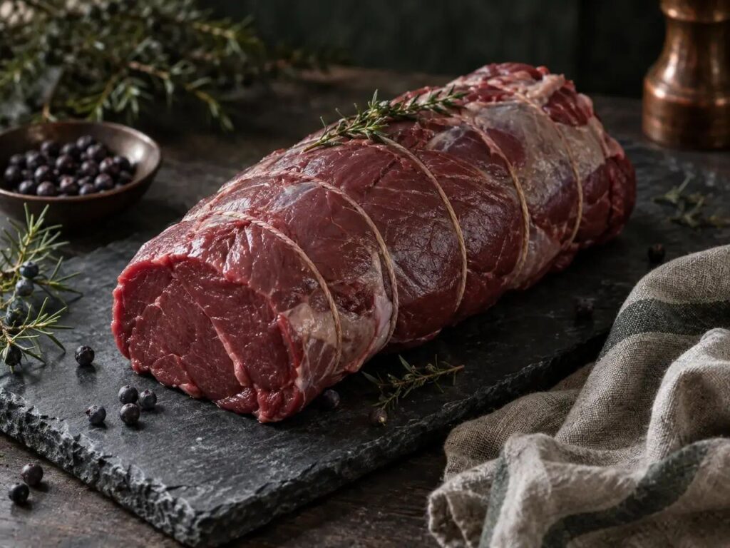 Rôti de chevreuil (900 g), viande de gibier sauvage de France – vue principale